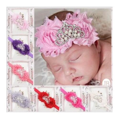 YH425 Hair Accessories Toddler Infant Crystal Crown Flower Bowknot Headbands Baby Soft Diamond Fabric Hair Band headband baby