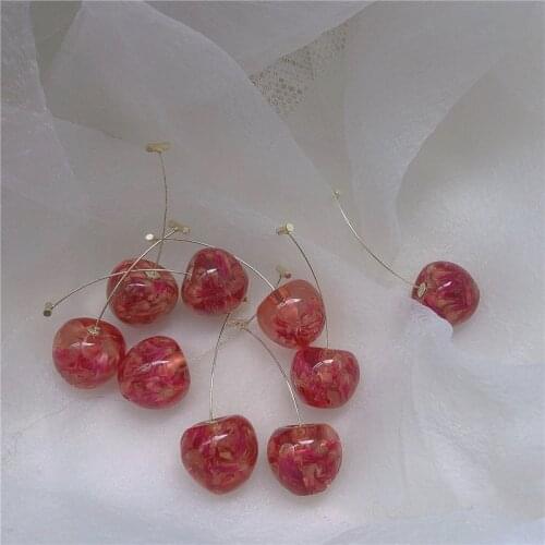 Korean Cute Fruit Earrings Chic Cherry Drop Earrings For Women Sweet Romantic Long Dangle Earrings Jewelry Party Gifts Brincos