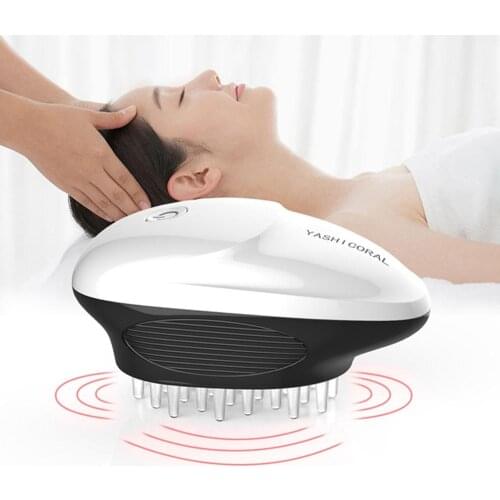 1Pc Electric Lonic Hair Comb Brush Head Massage Machine Compact Scalp Massager Vibrating Head Stimulation Relaxation Hairbrush