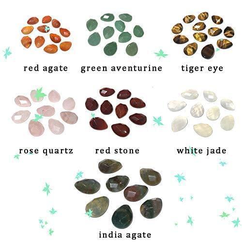 2 Pcs Natural Stone Cabochon Bead Necklace Accessories Waterdrop Nonporous Cytstal Agates Charms for Jewelry Making Ring Pendant