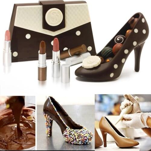 3D High Heel Shoes Chocolate Mold Candy Sugar Paste Molds Cake Decorating Tools for DIY Home Baking sugar craft Accessories