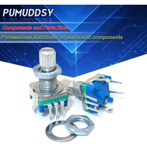 5PCS Plum handle 15mm rotary encoder coding switch / EC11 / digital potentiometer with switch 5 Pin