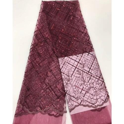 African lace fabric embroidered Nigerian sequined lace fabric 2021 ladies high quality French tulle lace fabric D3835