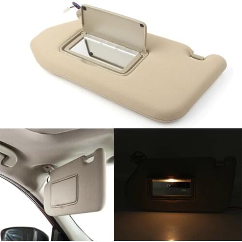Tan Car Sun Visor w/ Light Left Side Sunshade Shield for Nissan Pathfinder 2013-2018 & Infiniti QX60 2014-2017 JX35 2013