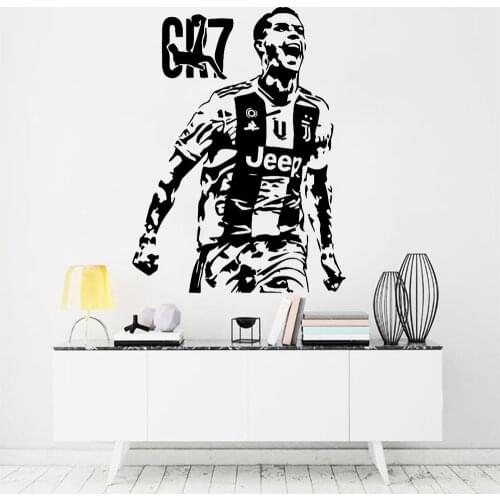 Ronaldo Wall Sticker Football Star Door Window Vinyl Decals Nursery Boys Kids Room Home Interior Decoration Wallpaper Z821