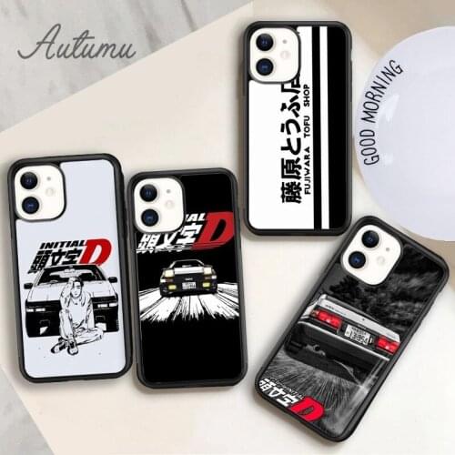Initial d AE86 Japan anime Phone Case for iPhone 11 12 Pro Max mini X XR XS SE 2020 5 6S 7 8 Plus Samsung Galaxy S8 S9 S10 Cover