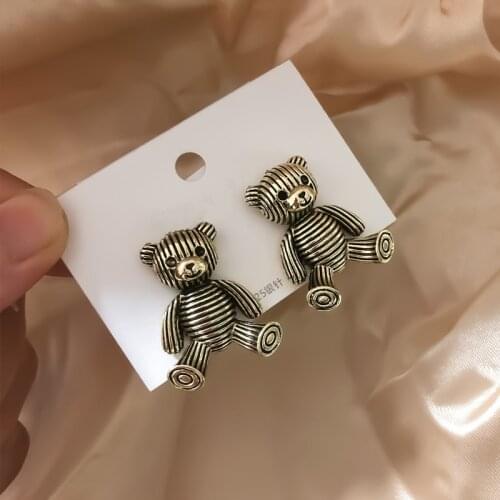 CINDY XIANG New Arrival Bear Stud Earrings for Women Fashion Cute Animal Design Vintage Earring Girl Jewelry Fashion Accessories