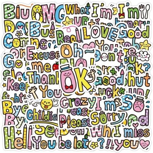 40PCS Motivational Phrases Sticker Inspirational Life Quotes DIY Laptop Study Room Scrapbooking Graffiti Decals Stickers