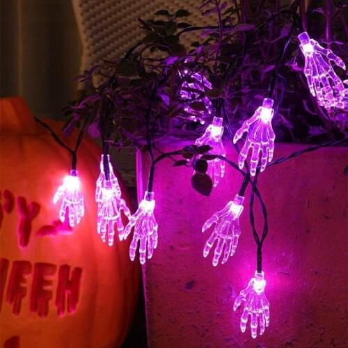 2M 20LEDs Halloween String Light Transparent Finger Fairy Purple Light for Outdoor Garden Halloween Party Decor