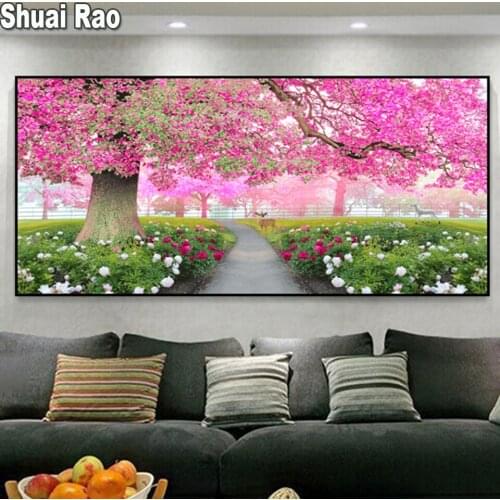 Diamond Painting Scenery Tree DIY Full Diamond Embroidery Kit Romantic Landscape Home Decoration Handmade Crafts Handwork Gift