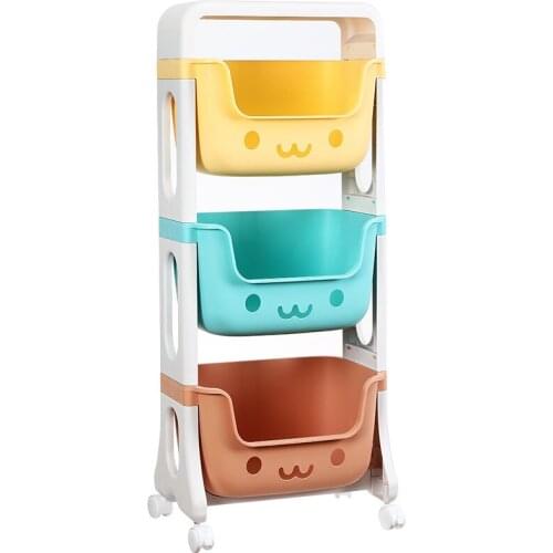 Creative pulley toy storage rack floor multi-storey bedroom shelf household kitchen sundries sorting rack shelf organizer