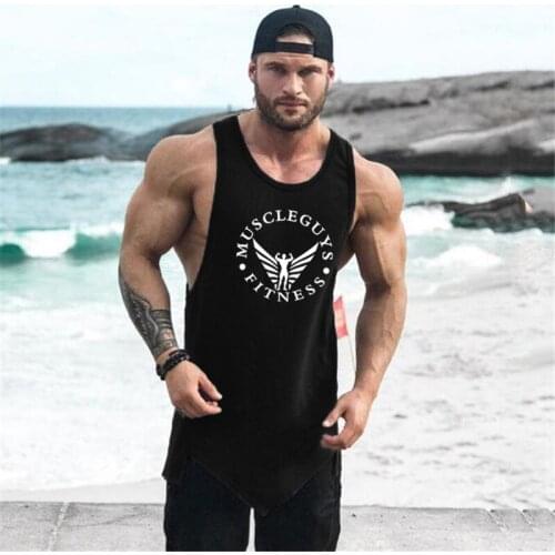 Tank Top Men Gyms Clothing Brand Bodybuilding Singlet Sleeveless Mens Tops Stringer Shirt Fitness Cotton Breathable Muscle Vest