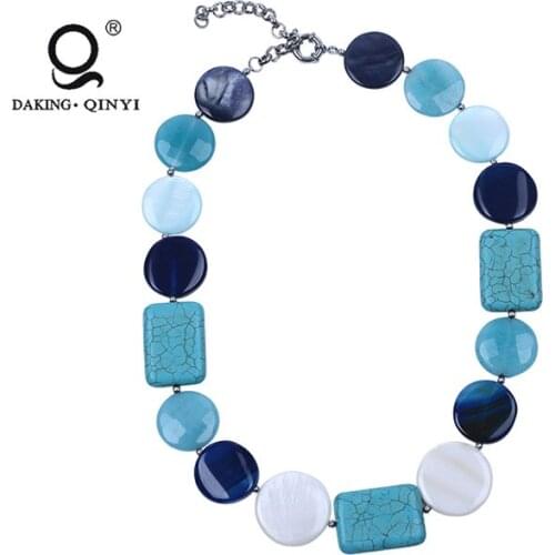 Fashion nature stone new design Women Turquoise Beads Jewelry Necklace