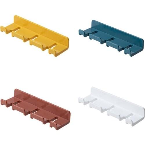 1 Set Paste Hook Hanging Wall Toothbrush Hanger Bathroom Toilet Stick Hook Bedroom Home Storage Rack Free Punching Wall Hanger