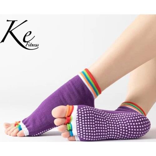 KE yoga socks open toe professional glue non-slip ladies for yoga five-finger socks split toe yoga socks