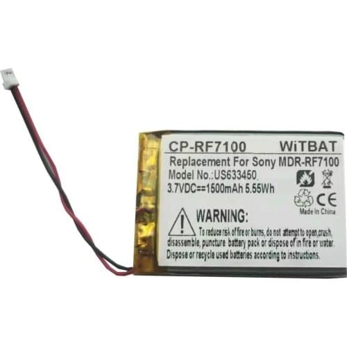 New 3.7V 1500mAh Li-Polymer Battery Suitable for MDR-RF7100 MDR-DS7000 headset battery Rechargeable Replacement