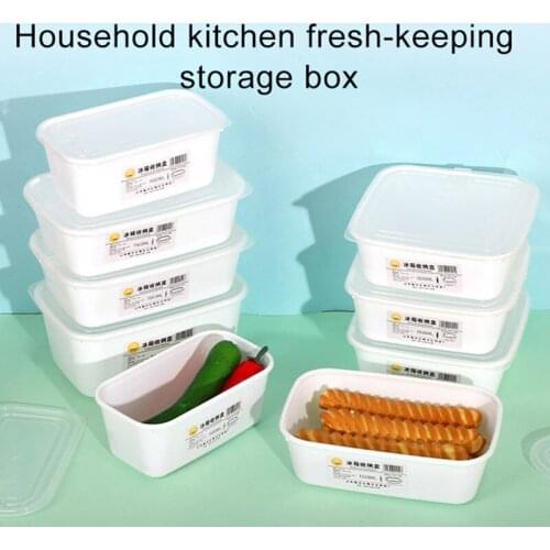 New Fridge Storage Box Household Kitchen Tidy Up Vegetable Fruit Seafood Storage Box Stackable Portable Frozen Fresh Container