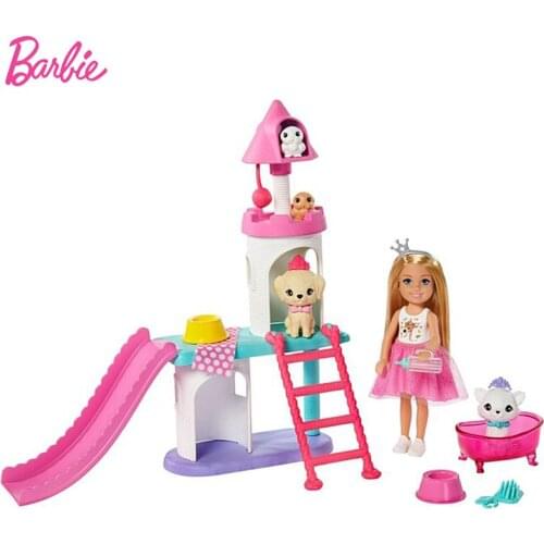 Original Barbie makeup Dolls Chelsea Pet Castle Playset Toys for Girls Children Birthday Gifts Bonecas Accessories Toys Princess