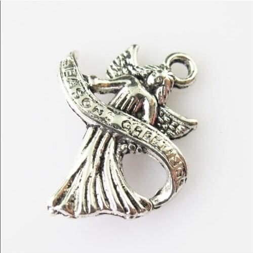 16 New Dancing Angel Wings Tibetan Silver Tone Charms Pendants 19x24mm