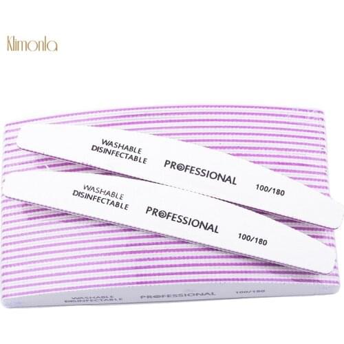 50Pcs Professional Nail File 100/180 Sandpaper Boat Files Fingernail Polishing Grinding Manicure DIY Nail Art Buffing Tools