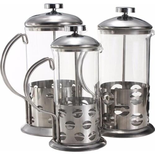 Manual Coffee Espresso Maker Pot Stainless Steel Glass Teapot Cafetiere French Coffee Tea Percolator Filter Press Plunger