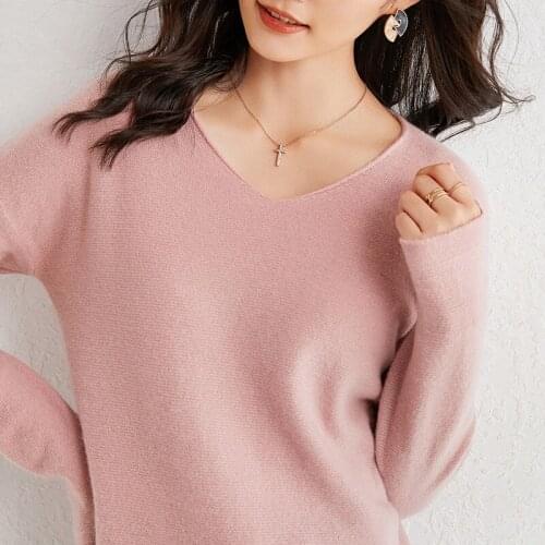 Autumn Winter New Fashion Female V-Neck Cashmere Sweater Bottoming Slim Sexy Sweater Women Sweaters And Pullovers Long Sleeve