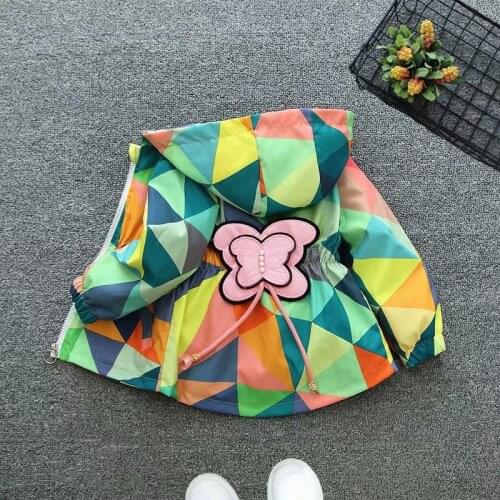 Spring Summer Autumn Boys Girls jackets Fashion Childrens Thin Flower Hooded Jacket Baby Kids windbreake Childrens Clothing