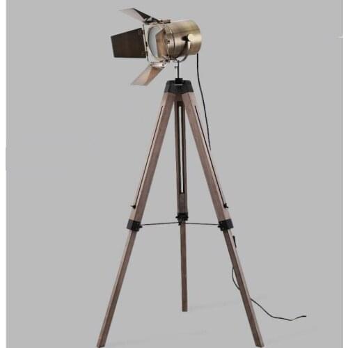 Vintage Retro American Industrial Loft Illumination Wood E27 Photography Floor Lamp For Living Room Bedroom Workshop 150cm 1210