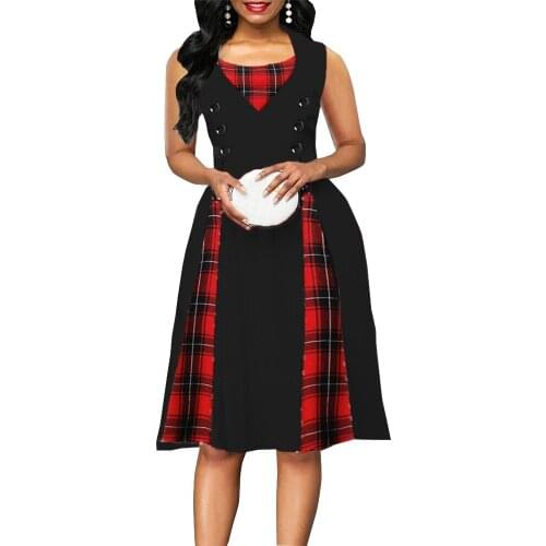 Woman Dress 2021 Summer Casual Plus Size Slim Patchwork Dot Print Ball Gown Dress Women Sexy Vintage Office Long Party Dresses