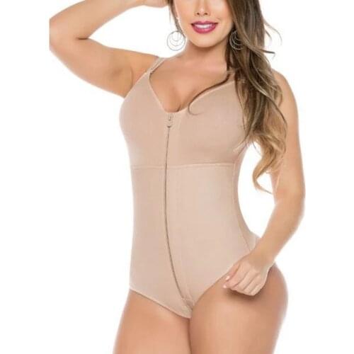 Women Tummy Control Shapewear Slimming Body Shaper Postpartum Fajas Flatten Abdomen Body Shaper Weight Loss Bodysuit Zipper