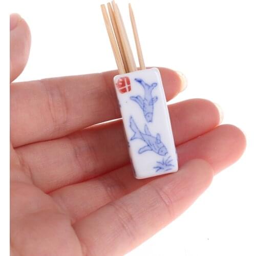 1/12 Miniature Dollhouse Chinese Chopsticks Tube Tableware Set Kitchen Toy Pretend Play Kitchen Toy Doll House Accessories