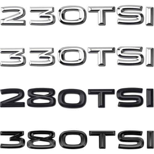 230TSI 280TSI 330TSI 380TSI Letter Logo For Volkswagen VW Golf Jetta Passat Tiguan Touran Touareg EOS Trunk Sticker Accessories