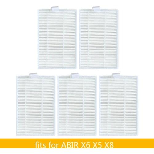 5pcs/lot Robot Vacuum Cleaner HEPA Filter for ABIR X6 X5 X8 Robotic Vacuum Cleaner Parts Accessories Filter Replacement
