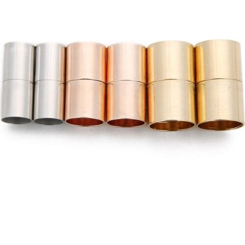 5pcs Rose Gold Rhodium Strong Magnetic Clasps Fit 4/6/8/10/12mm Leather Cord Bracelets Clasp Connectors for DIY Jewelry Making