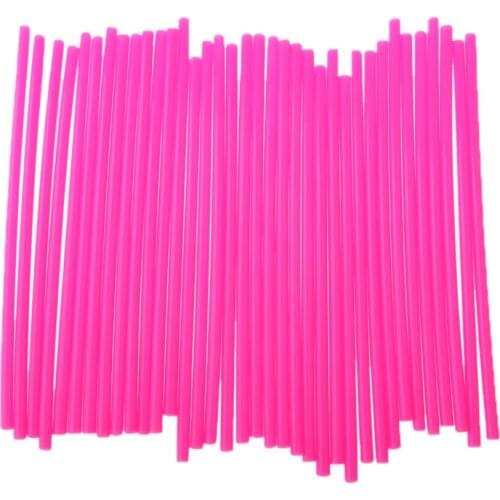 72 Pieces Universal Motorcycle Front and Rear Wheels Spoke, Covers, Wraps, Skins, Coats for Dirt Bike, Pink