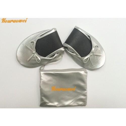 Big discount Silver Ladies Rollasole Ballet Soft Flat Shoes with purse