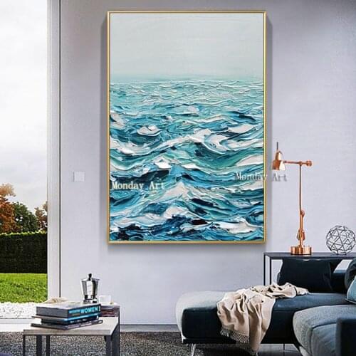 Large High Quality Brand Knife Oil Painting On Canvas Handpainted Abstract Modern Home Wall Decor Sea View Road Palette Picture