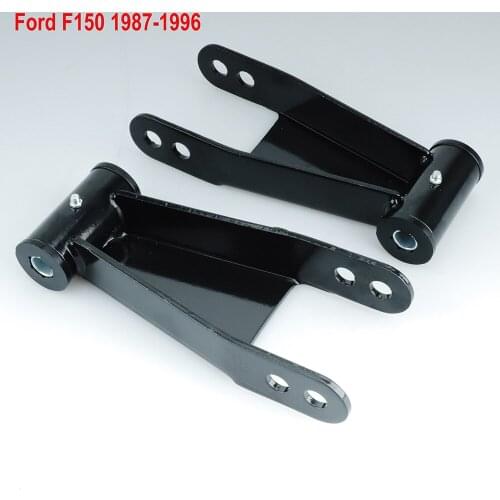 For 1987-96 Ford F150 Drop Shackles Truck 2" or 1" Rear Adjustable Lowering Parts Kit Suspension