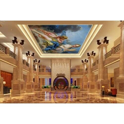 Europe style angel Ceiling murals wallpaper custom 3d wallpaper murals ceiling Home Decoration