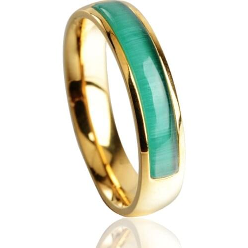 5mm Vintage Woman Accessories Oval Opal Stones in Stainless Steel Jewelry Anel Aneis Ring Lovers Birthday Gift