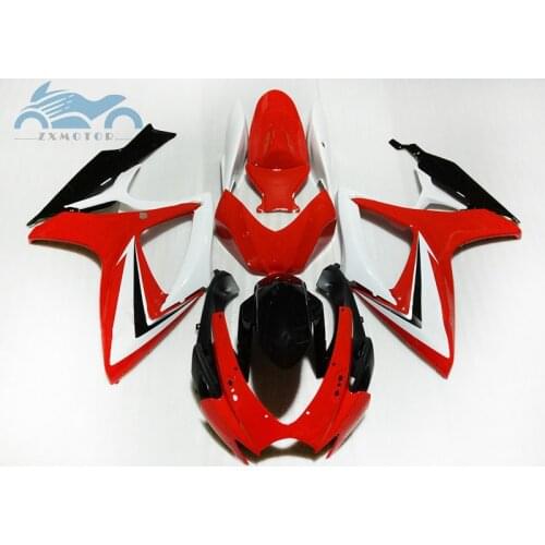 Custom Injection Fairing set for Suzuki GSXR 600 06 07 K6 GSXR600 racing fairings kit GSXR750 2006 2007 red white PL4