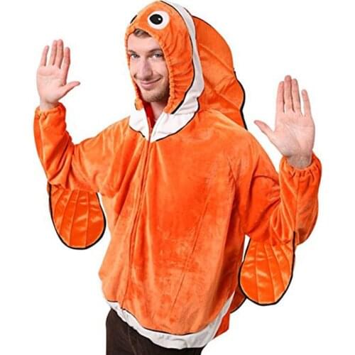 Adult Clown Fish Nemo Jacket Costume Adult Marine Animal Costumes Man and Woman Ocean Fish Halloween Party Costume