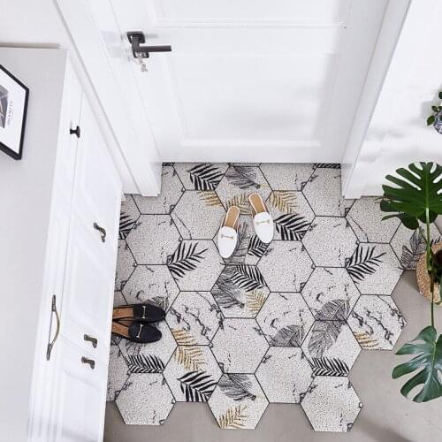 Kitchen Mat Anti-slip Door Mat Nordic Minimalist Dust Mat Carpe Silk Loop Entrance DIY Rubbing Irregular Shape Mat Carpet Rug