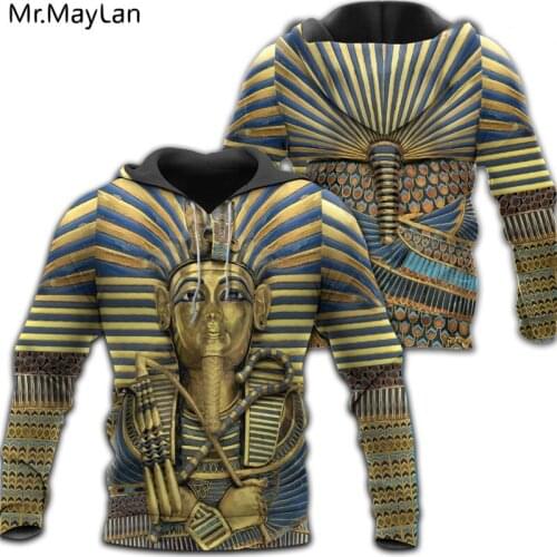Egypt King Tutankhamun Art 3D Full Printed Jacket Men/Women Harajuku Hoodies Sweatshirt Unisex Casual Retro Streetwear Drop ship
