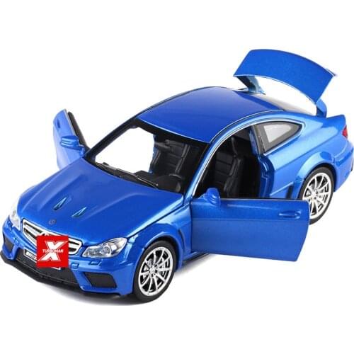 Hot scale 1:32 wheels benz c63 amg sport car pull back vehicle metal model with light and sound diecast toys collection