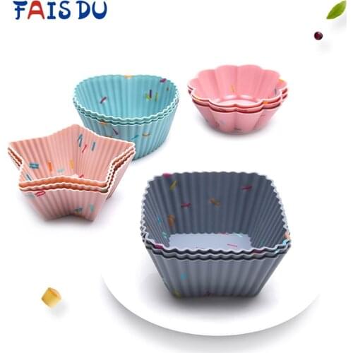Reusable Silicone Cupcake Mold Muffin Cake Baking Molds Candy DIY Bakeware Cups for Maker Baking Pan DIY Mould Dessert Tools