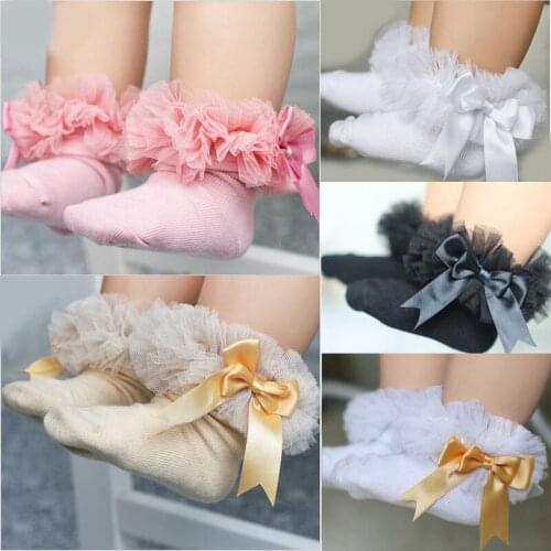 New Fashion Spring Summer Candy Colors Retro Lace Ruffle Frilly Ankle Short Socks Kids Princess Flowers Baby Girls Socks Retail
