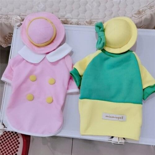 Pet Dog Clothes Pet Hat Caps Cat Chihuahua Yorkshire Puppy Dog Clothing Maltese Pomeranian Poodle Bichon Costume T-shirt Outfit