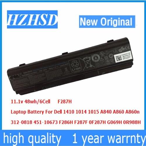 11.1v 48wh origin Laptop Battery For Dell 1410 1014 1015 A840 A860 312-0818 451-10673 F286H F287F F287H 0F287H G069H 0R988H