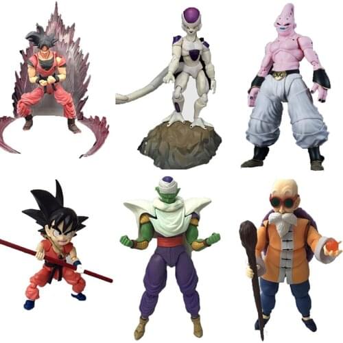 Original Dragon Ball Super Saiyan Sun Goku Frieza Master Broshi Anime Figure Multiple Accessories Collection Decor Gift